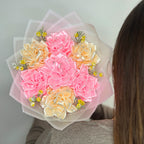 Kytice jiřinek – 7 ks – Blush