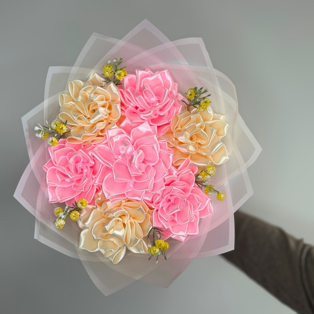 Kytice jiřinek – 7 ks – Blush