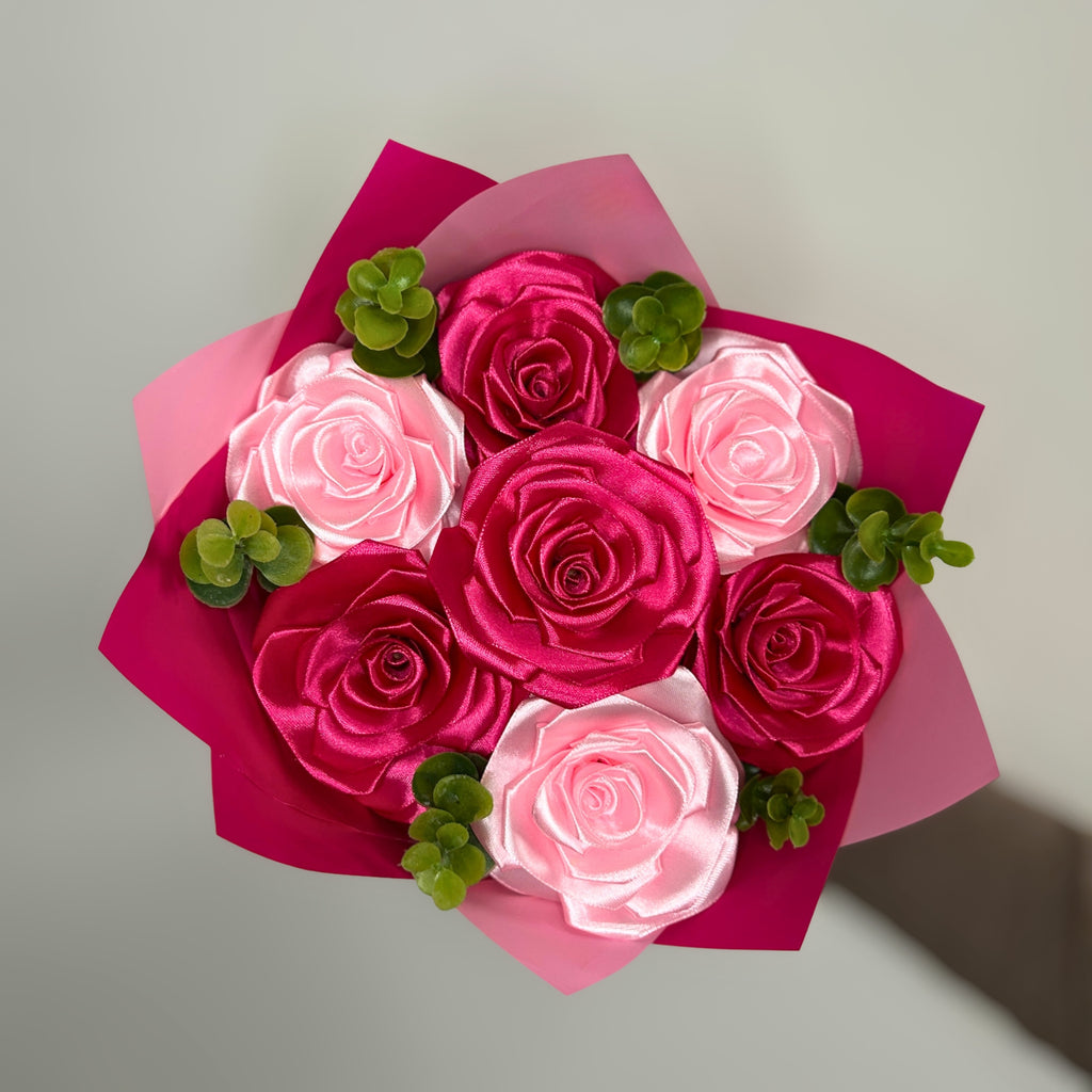 Kytice růží – 7 ks – Rosé